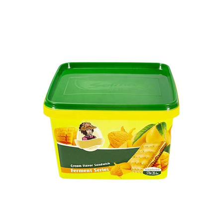 Pequeño cuadrado del envase de plástico del HDPE de la categoría alimenticia con la tapa del lacre