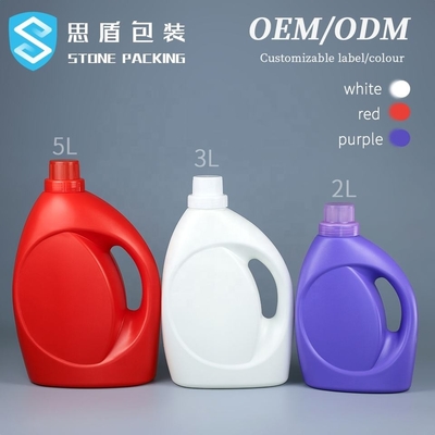 Botella de detergente líquido para ropa de 2L, 3L, 5L, botellas de detergente vacías, tambor de jarra con tapa de corona