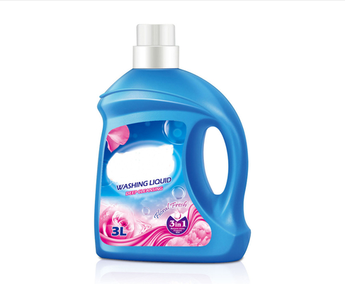 HDPE reutilizable de la botella plástica del líquido 3L del limpiador vacío para los líquidos de los detergentes del agua