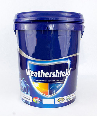 Cubo portátil de pintura de plástico redondo azul vacío de 20 l con tapa