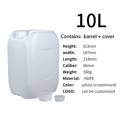 560g álcali ácido del envase de plástico del HDPE de 10 litros resistente