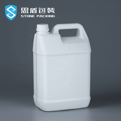 álcali ácido de los envases vacíos 5l de la botella del HDPE del cuadrado 220G resistente
