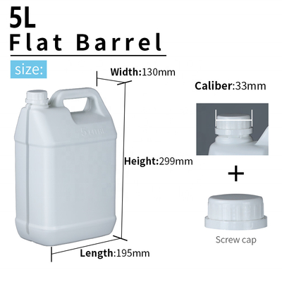 álcali ácido de los envases vacíos 5l de la botella del HDPE del cuadrado 220G resistente
