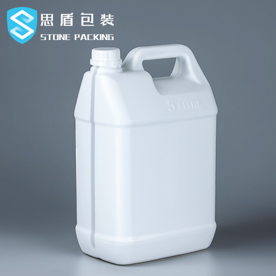 Cuadrado plástico del HDPE blanco de 128 onzas líquidas 5 OEM del cubo 220g del galón