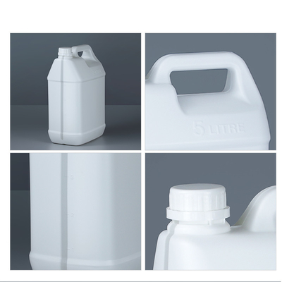 Cuadrado plástico del HDPE blanco de 128 onzas líquidas 5 OEM del cubo 220g del galón