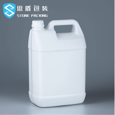 Cuadrado plástico del HDPE blanco de 128 onzas líquidas 5 OEM del cubo 220g del galón