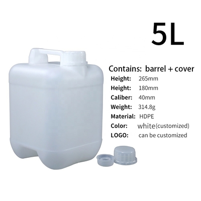 Altura 265m m HDPE plástico Jerry Can Caliber de 5 litros 40m m