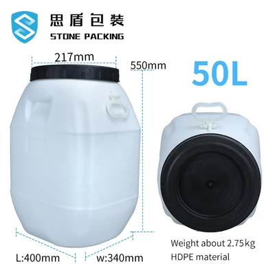 envase de plástico del HDPE de 80*47m m 50 litros