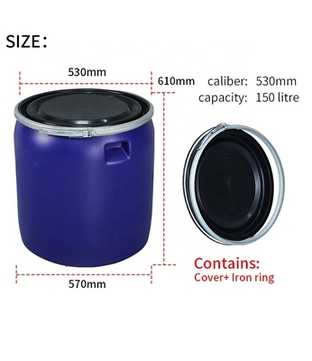 envases químicos plásticos del metal de los PP del HDPE 150L