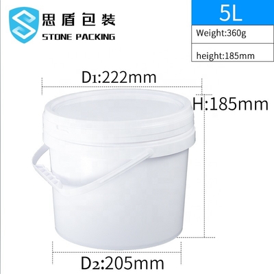 Sustancia química blanca 5l del diámetro 222m m PP alrededor de los envases de plástico 360g
