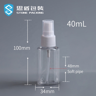 El ANIMAL DOMÉSTICO transparente del alcohol reciclable 40ml rocía la botella 73*34m m