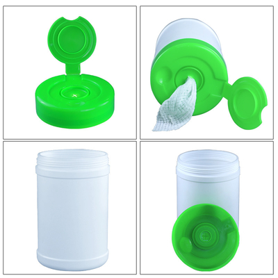 Envase de plástico mojado de los trapos del HDPE translúcido del tapón de tuerca 900g