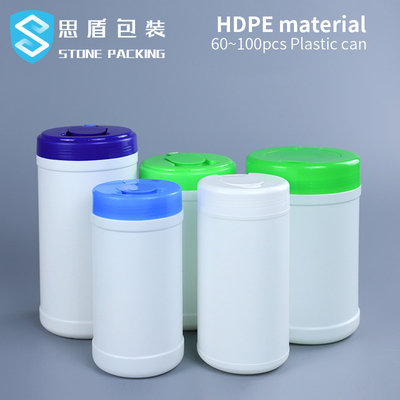Envase de plástico mojado de los trapos del HDPE translúcido del tapón de tuerca 900g