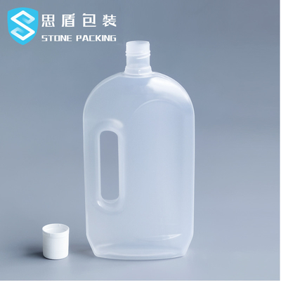 Botella plástica translúcida 750ml del calibre 30m m con la manija