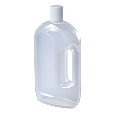 Botella plástica translúcida 750ml del calibre 30m m con la manija