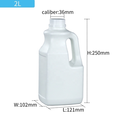 Botella plástica del HDPE del ODM 2L del OEM para los productos químicos 121*102*150m m