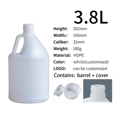 Ronda translúcida del HDPE 3.8L envases químicos de 1 galón con la manija