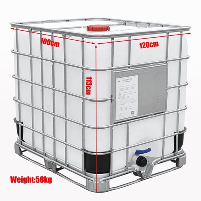 DC53D de acero galvanizado IBC Tote Liquid Packaging químico plástico